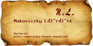 Makoviczky Lóránt névjegykártya